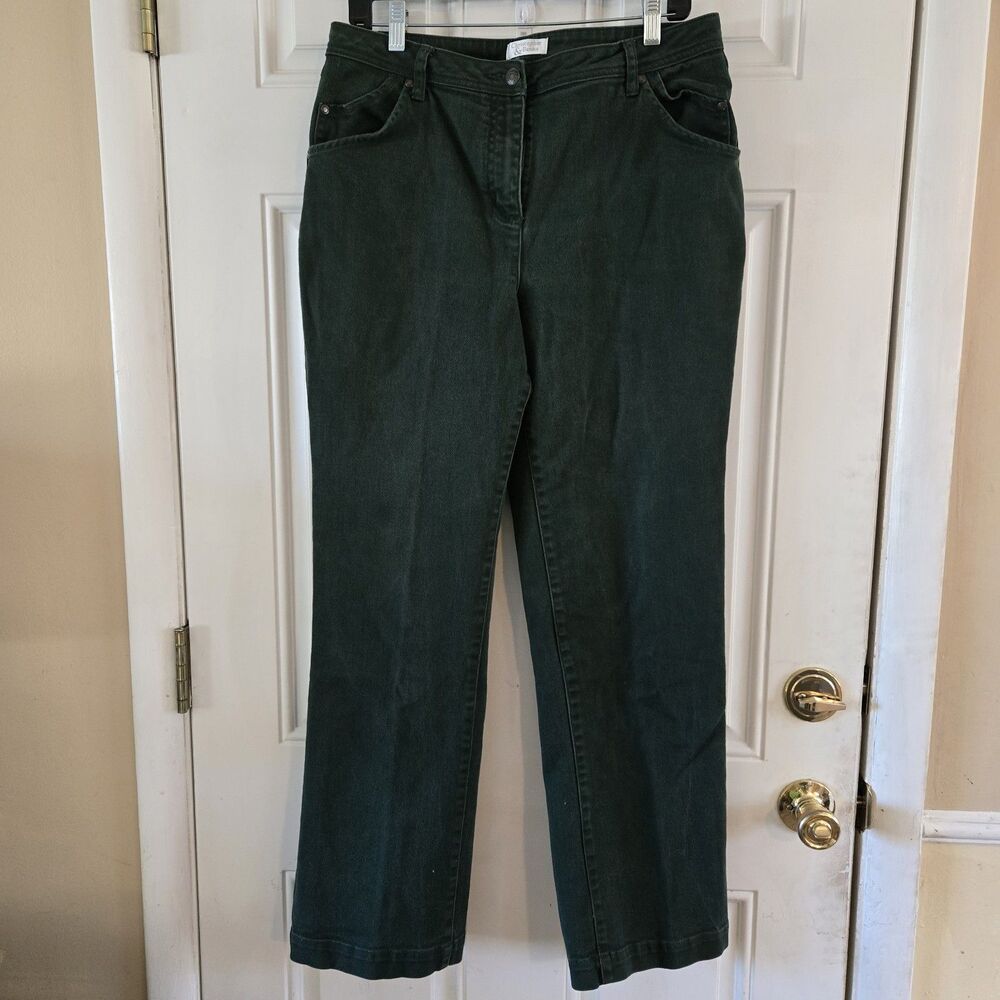 Christopher & Banks Jeans Green Womens Size 10 Stretchy Wide Leg Vintage Pants